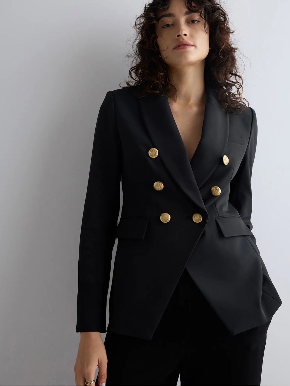 Quince 2 for 1! Scuba Captains Blazer in Black withGold Buttons AND Cream Dickey